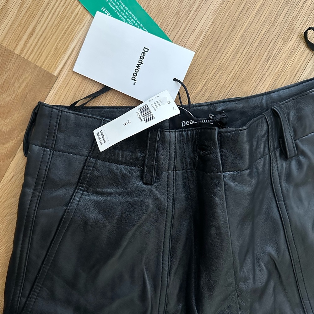 Deadwood Anthropologie Black Leather Pant